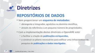 Diretrizes OpenAire para repositorios